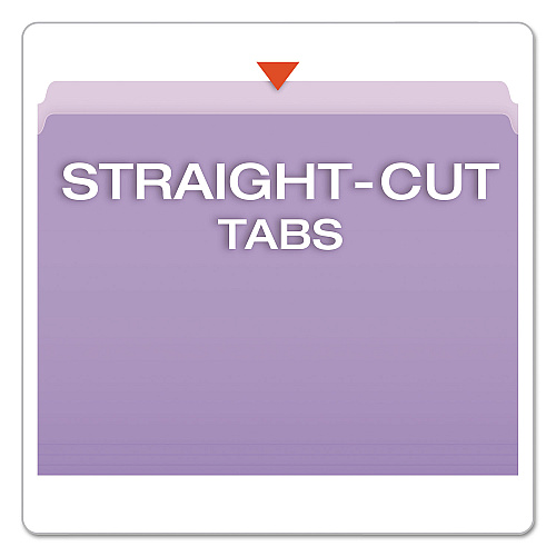 Pendaflex Colored File Folders, Straight Tabs, Letter Size, Lavender/Light Lavender, 100/Box (152LAV)