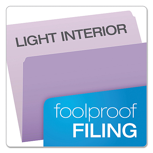 Pendaflex Colored File Folders, Straight Tabs, Letter Size, Lavender/Light Lavender, 100/Box (152LAV)