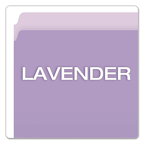 Pendaflex Colored File Folders, Straight Tabs, Letter Size, Lavender/Light Lavender, 100/Box (152LAV)