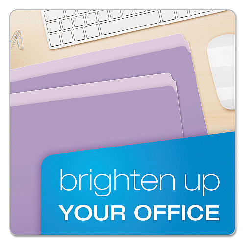 Pendaflex Colored File Folders, Straight Tabs, Letter Size, Lavender/Light Lavender, 100/Box (152LAV)