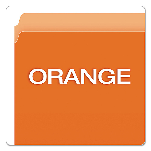 Pendaflex Colored File Folders, Straight Tabs, Letter Size, Orange/Light Orange, 100/Box (152ORA)