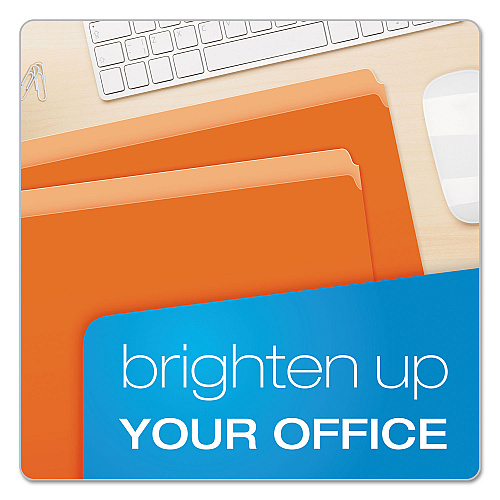Pendaflex Colored File Folders, Straight Tabs, Letter Size, Orange/Light Orange, 100/Box (152ORA)