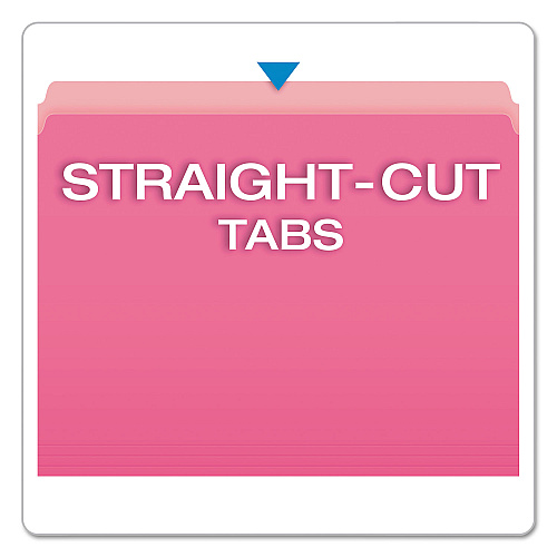 Pendaflex Colored File Folders, Straight Tabs, Letter Size, Pink/Light Pink, 100/Box (152PIN)