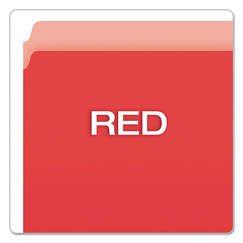 Pendaflex Colored File Folders, Straight Tabs, Letter Size, Red/Light Red, 100/Box (152RED)