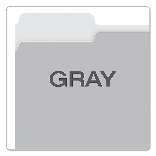 Pendaflex Colored File Folders, 1/3-Cut Tabs: Assorted, Letter Size, Gray/Light Gray, 100/Box (15213GRA)