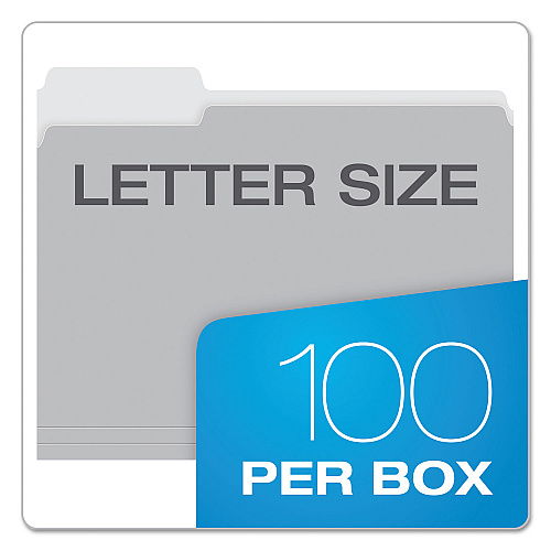 Pendaflex Colored File Folders, 1/3-Cut Tabs: Assorted, Letter Size, Gray/Light Gray, 100/Box (15213GRA)