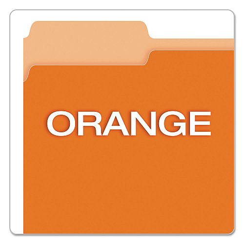 Pendaflex Colored File Folders, 1/3-Cut Tabs: Assorted, Letter Size, Orange/Light Orange, 100/Box (15213ORA)