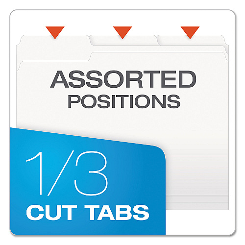 Pendaflex Colored File Folders, 1/3-Cut Tabs: Assorted, Letter Size, White, 100/Box (15213WHI)