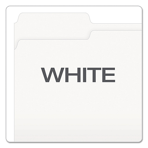Pendaflex Colored File Folders, 1/3-Cut Tabs: Assorted, Letter Size, White, 100/Box (15213WHI)