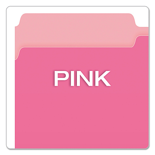 Pendaflex Colored File Folders, 1/3-Cut Tabs: Assorted, Legal Size, Pink/Light Pink, 100/Box (15313PIN)