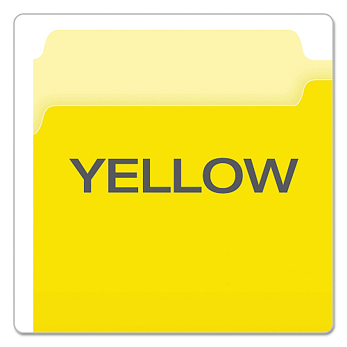Pendaflex Colored File Folders, 1/3-Cut Tabs: Assorted, Legal Size, Yellow/Light Yellow, 100/Box (15313YEL)