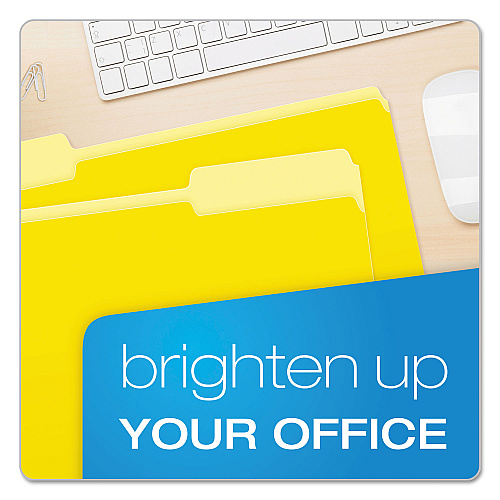 Pendaflex Colored File Folders, 1/3-Cut Tabs: Assorted, Legal Size, Yellow/Light Yellow, 100/Box (15313YEL)