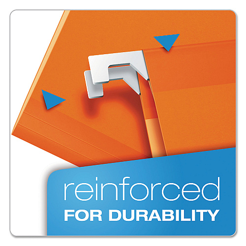 Pendaflex Colored Reinforced Hanging Folders, Legal Size, 1/5-Cut Tabs, Orange, 25/Box (415315ORA)