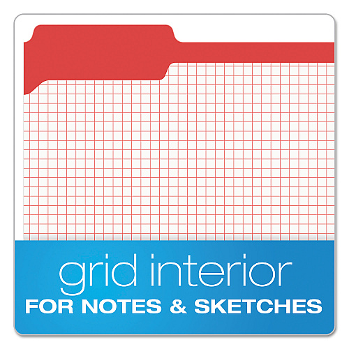 Pendaflex Double-Ply Reinforced Top Tab Colored File Folders, 1/3-Cut Tabs: Assorted, Letter Size, 0.75" Expansion, Red, 100/Box (R15213RED)