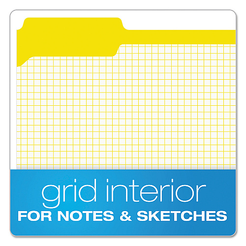 Pendaflex Double-Ply Reinforced Top Tab Colored File Folders, 1/3-Cut Tabs: Assorted, Letter Size, 0.75" Expansion, Yellow, 100/Box (R15213YEL)