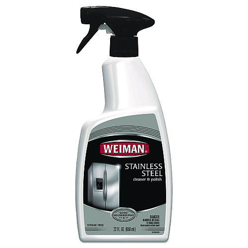 WEIMAN Stainless Steel Cleaner and Polish, Floral Scent, 22 oz Spray Bottle, 6/Carton (108)