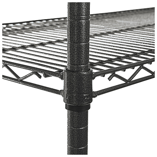 Alera NSF Certified 4-Shelf Wire Shelving Kit with Casters, 48w x 18d x 72h, Black Anthracite (ALESW604818BA)