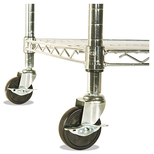 Alera NSF Certified 4-Shelf Wire Shelving Kit with Casters, 48w x 18d x 72h, Silver (ALESW604818SR)
