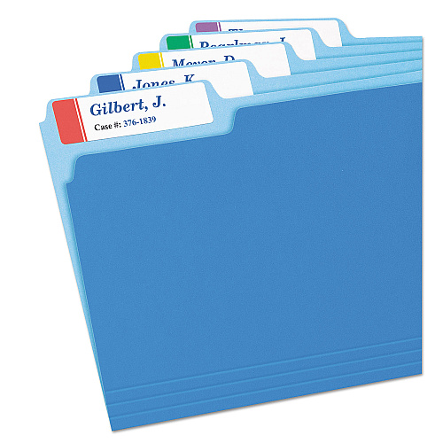 Avery Extra-Large TrueBlock File Folder Labels with Sure Feed Technology, 0.94 x 3.44, White, 18/Sheet, 25 Sheets/Pack (5026)
