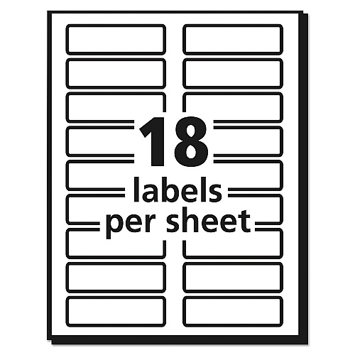 Avery Extra-Large TrueBlock File Folder Labels with Sure Feed Technology, 0.94 x 3.44, White, 18/Sheet, 25 Sheets/Pack (5026)