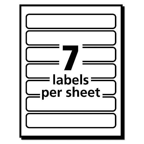 Avery Removable File Folder Labels with Sure Feed Technology, 0.66 x 3.44, White, 7/Sheet, 36 Sheets/Pack (5230)