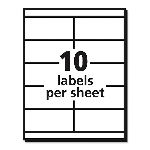 Avery Copier Mailing Labels, Copiers, 2 x 4.25, White, 10/Sheet, 100 Sheets/Box (5352)