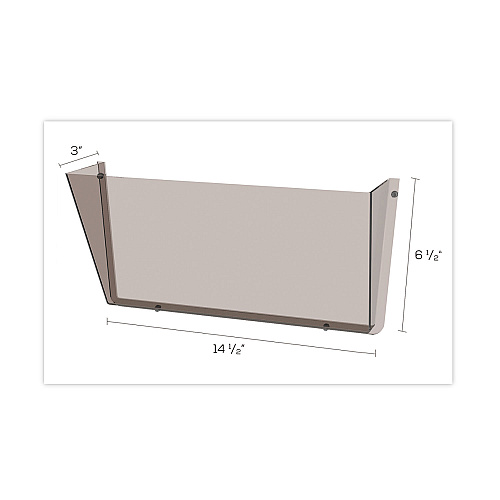 Deflecto Unbreakable DocuPocket Wall File, Letter Size, 14.5" x 3" x 6.5", Smoke (63202)