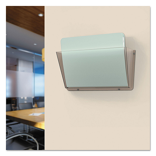 Deflecto Unbreakable DocuPocket Wall File, Letter Size, 14.5" x 3" x 6.5", Smoke (63202)