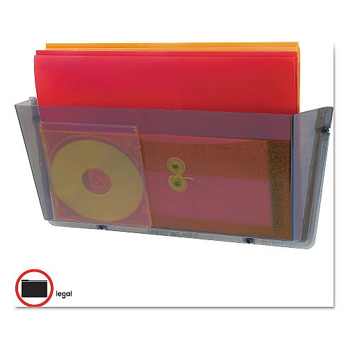 Deflecto Unbreakable DocuPocket Wall File, Legal Size, 17.5" x 3" x 6.5", Smoke (64302)