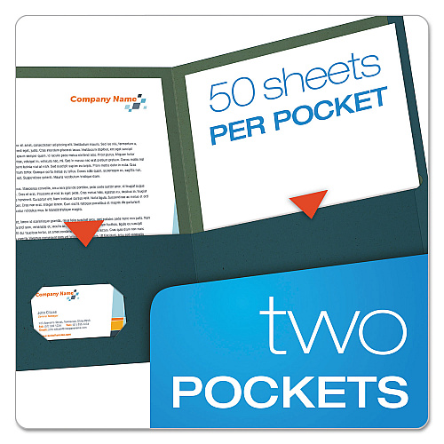 Earthwise by Oxford 100% Recycled Paper Twin-Pocket Portfolio, 100-Sheet Capacity, 11 x 8.5, Blue, 25/Box (78502)