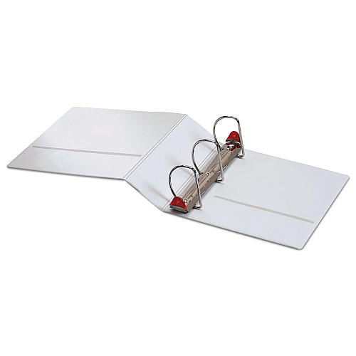 Cardinal Treated ClearVue Locking Slant-D Ring Binder, 3 Rings, 4" Capacity, 11 x 8.5, White 4" Binder Capacity - Letter - 8 1/2" x 11" Sheet Size - 890 Sheet Capacity - 3 3/5" Spine Width - 3 Ring(s) - Fastener(s): D-Ring - Pocket(s): 2, Inside F (32140)