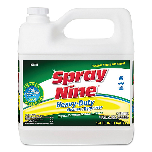 Spray Nine Heavy Duty Cleaner/Degreaser/Disinfectant, Citrus Scent, 1 gal Bottle, 4/Carton (268014CT)