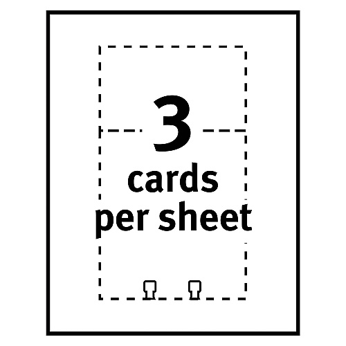 Avery Large Rotary Cards, Laser/Inkjet, 3 x 5, White, 3 Cards/Sheet, 150 Cards/Box (5386)