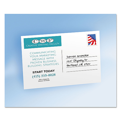 Avery Printable Postcards, Laser, 80 lb, 4.25 x 5.5, Uncoated White, 200 Cards, 4 Cards/Sheet, 50 Sheets/Box (5689)