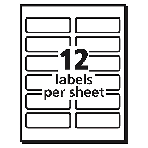 Avery Vibrant Laser Color-Print Labels w/ Sure Feed, 1.25 x 3.75, White, 300/Pack (6879)