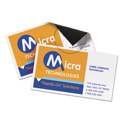 Avery Magnetic Business Cards, Inkjet, 2 x 3.5, White, 30 Cards, 10 Cards/Sheet, 3 Sheets/Pack (8374)