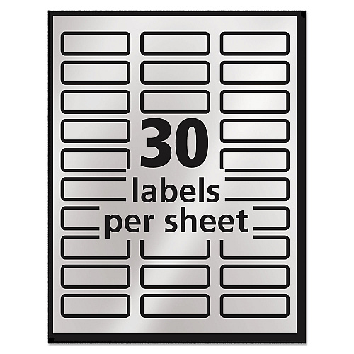 Avery Foil Mailing Labels, Inkjet Printers, 0.75 x 2.25, Silver, 30/Sheet, 10 Sheets/Pack (8986)