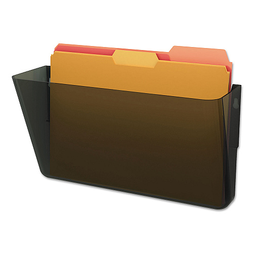 Deflecto DocuPocket Stackable Wall Pocket, Letter Size, 13" x 4", Smoke (73202)
