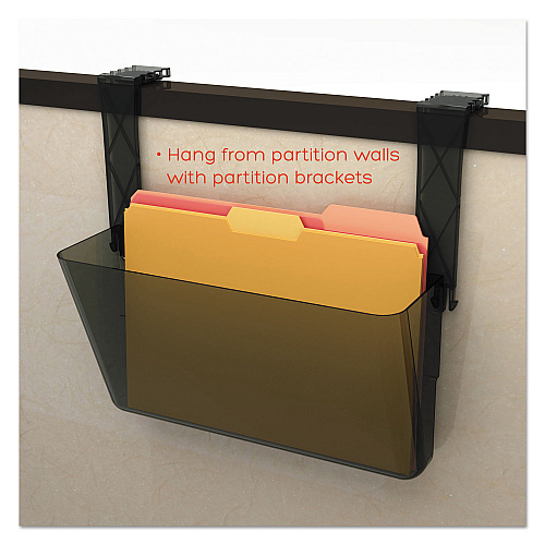 Deflecto DocuPocket Stackable Wall Pocket, Letter Size, 13" x 4", Smoke (73202)