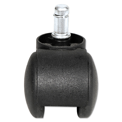 Alera Dual Wheel Hooded Casters, Grip Ring Type B Stem, 1.5" Hard Nylon Wheel, Matte Black, 5/Set (ALECASTERHT1)