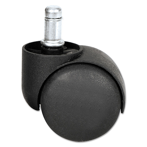 Alera Dual Wheel Hooded Casters, Grip Ring Type B Stem, 1.5" Hard Nylon Wheel, Matte Black, 5/Set (ALECASTERHT1)