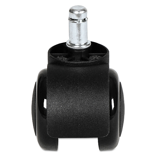 Alera Dual Wheel Hooded Casters, Grip Ring Type B Stem, 2" Soft Nylon Wheel, Black, 5/Set (ALECASTERST2)