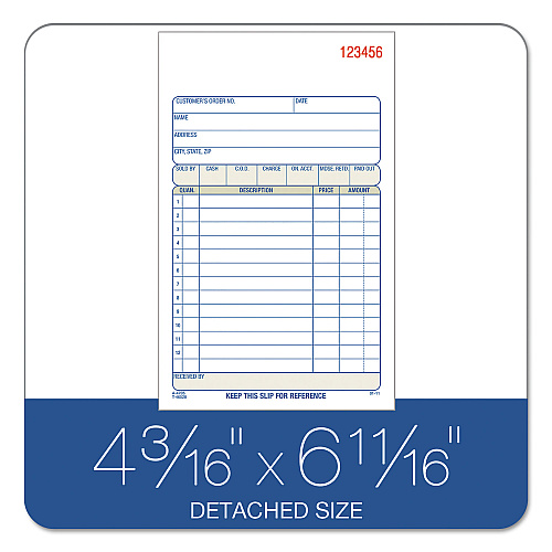 Adams 2-Part Sales Book, 12 Lines, Two-Part Carbon, 6.69 x 4.19, 50 Forms Total (DC4705)
