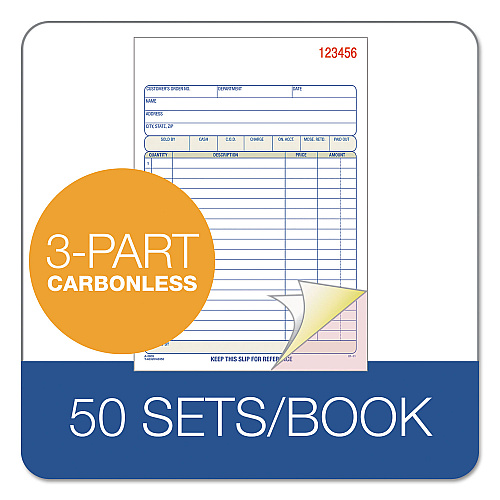 Adams TOPS Sales/Order Book, Three-Part Carbonless, 7.95 x 5.56, 50 Forms Total (TC5805)
