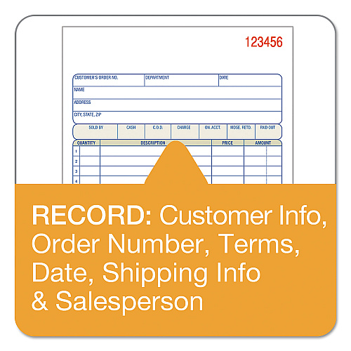 Adams TOPS Sales/Order Book, Three-Part Carbonless, 7.95 x 5.56, 50 Forms Total (TC5805)