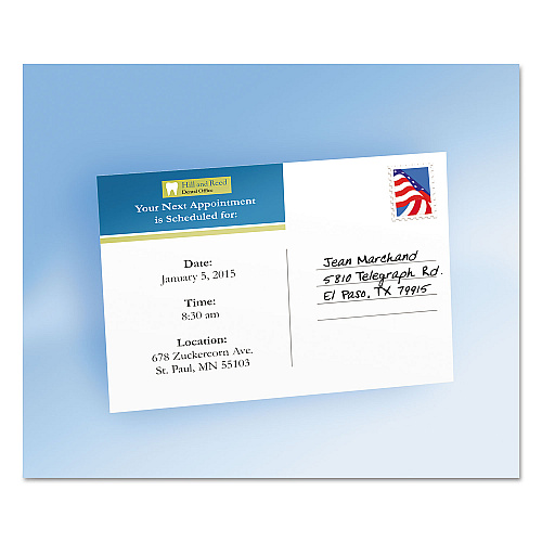 Avery Printable Postcards, Laser, 80 lb, 4 x 6, Uncoated White, 80 Cards, 2 Cards/Sheet, 40 Sheets/Box (5889)