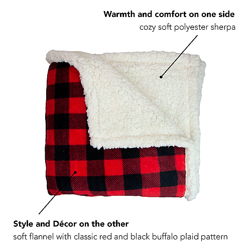 Buffalo Plaid Throw 50x70 - Red & Black - 1 Blanket (THROW-BUFPL-50X70)