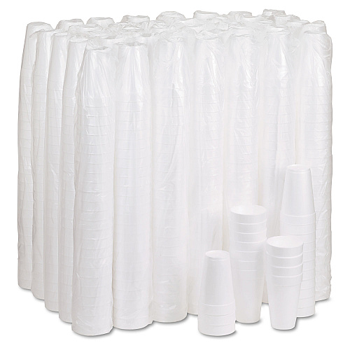 Dart Foam Drink Cups, 16 oz, White, 25/Bag, 40 Bags/Carton (16J16)