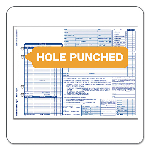 TOPS Auto Repair Four-Part Order Form, Four-Part Carbonless, 11 x 8.5, 50 Forms Total (3869)