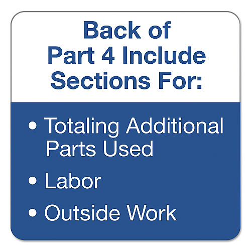 TOPS Auto Repair Four-Part Order Form, Four-Part Carbonless, 11 x 8.5, 50 Forms Total (3869)